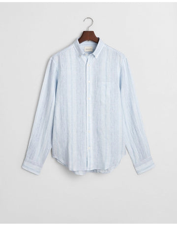 Young Ideas/Henmores - Classic Long Sleeve Stripe Shirt - 468 Capri Blue - M