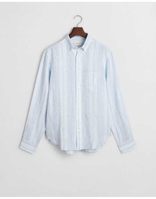 Young Ideas/Henmores - Classic Long Sleeve Stripe Shirt - 468 Capri Blue - M