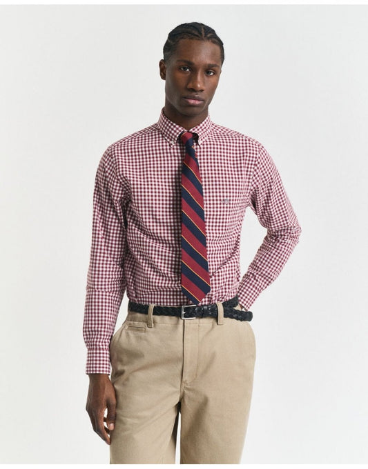 Young Ideas/Henmores - Classic Poplin Gingham Shirt - 604 Plumped Red - M