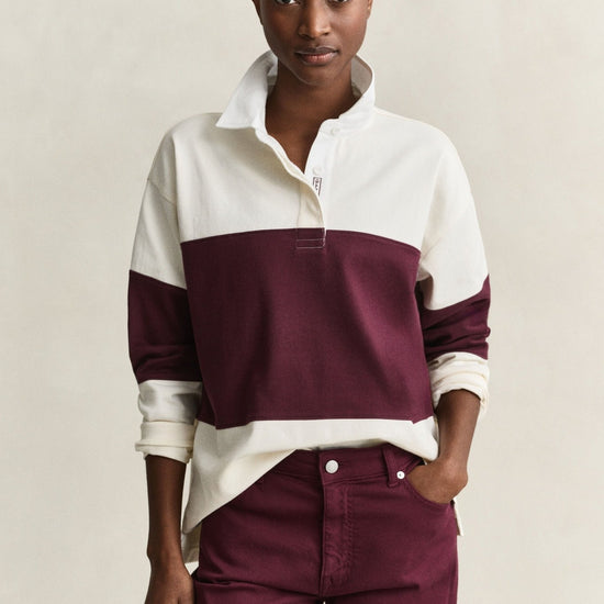 Young Ideas & Henmores -Color Blocked Heavy Rugger -667 Darkened Wine -XS