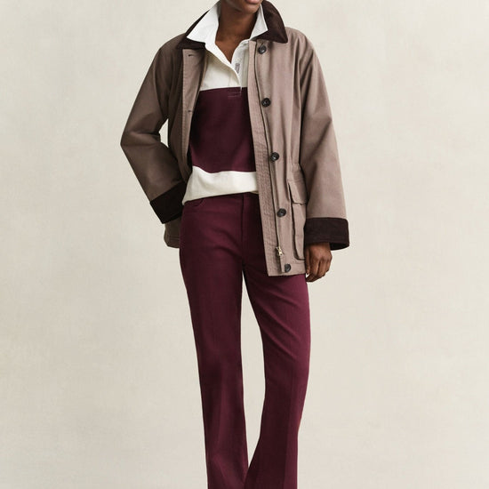 Young Ideas & Henmores -Color Blocked Heavy Rugger -667 Darkened Wine -XS