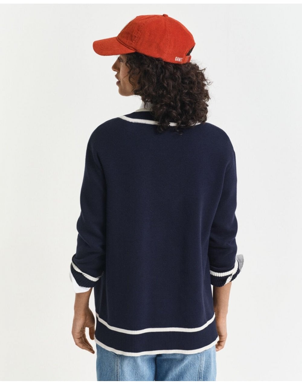 Young Ideas/Henmores - Contrast Knit Cardigan - 433 Evening Blue - S