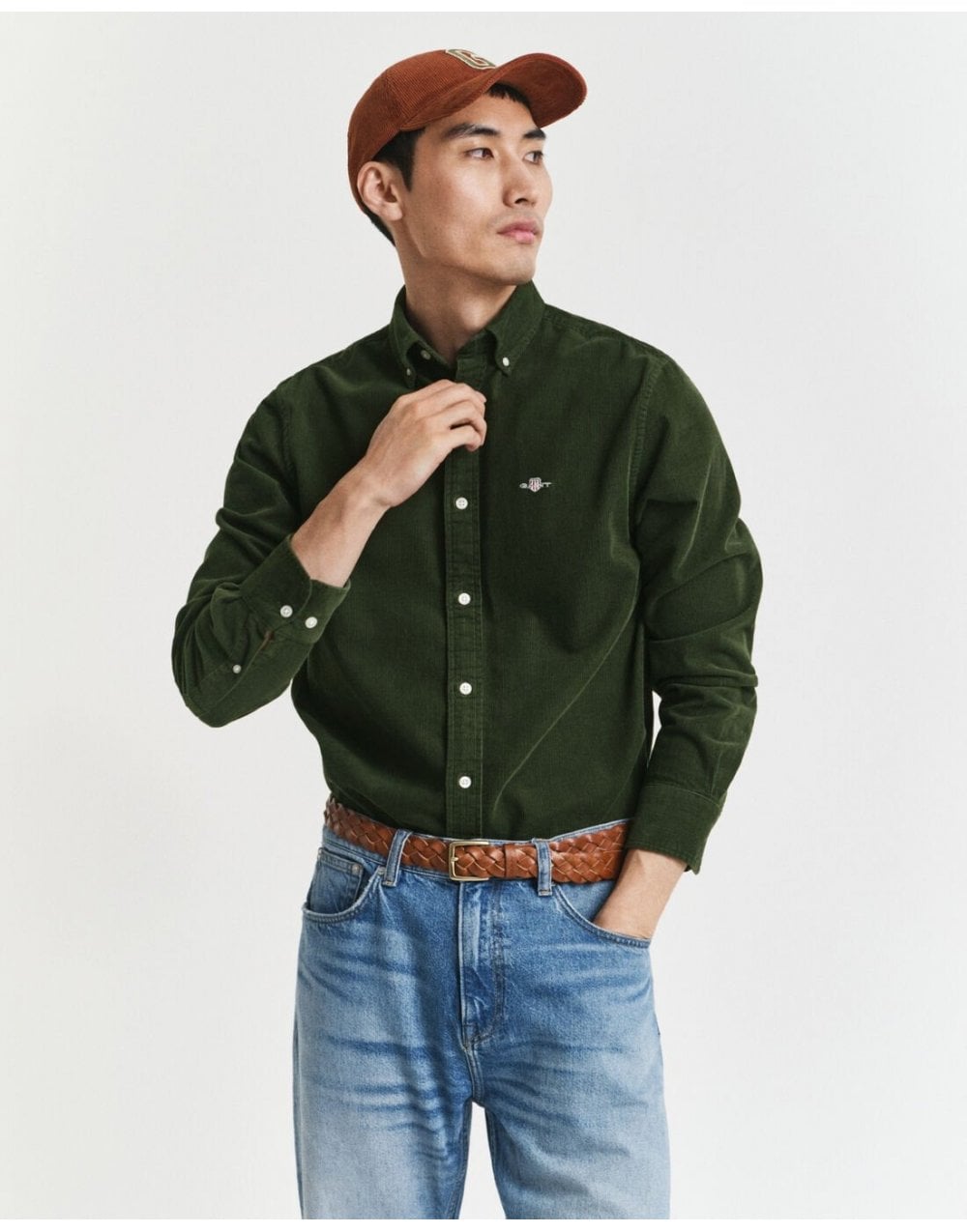 Young Ideas/Henmores - Cord Overshirt - 360 Country Green - M