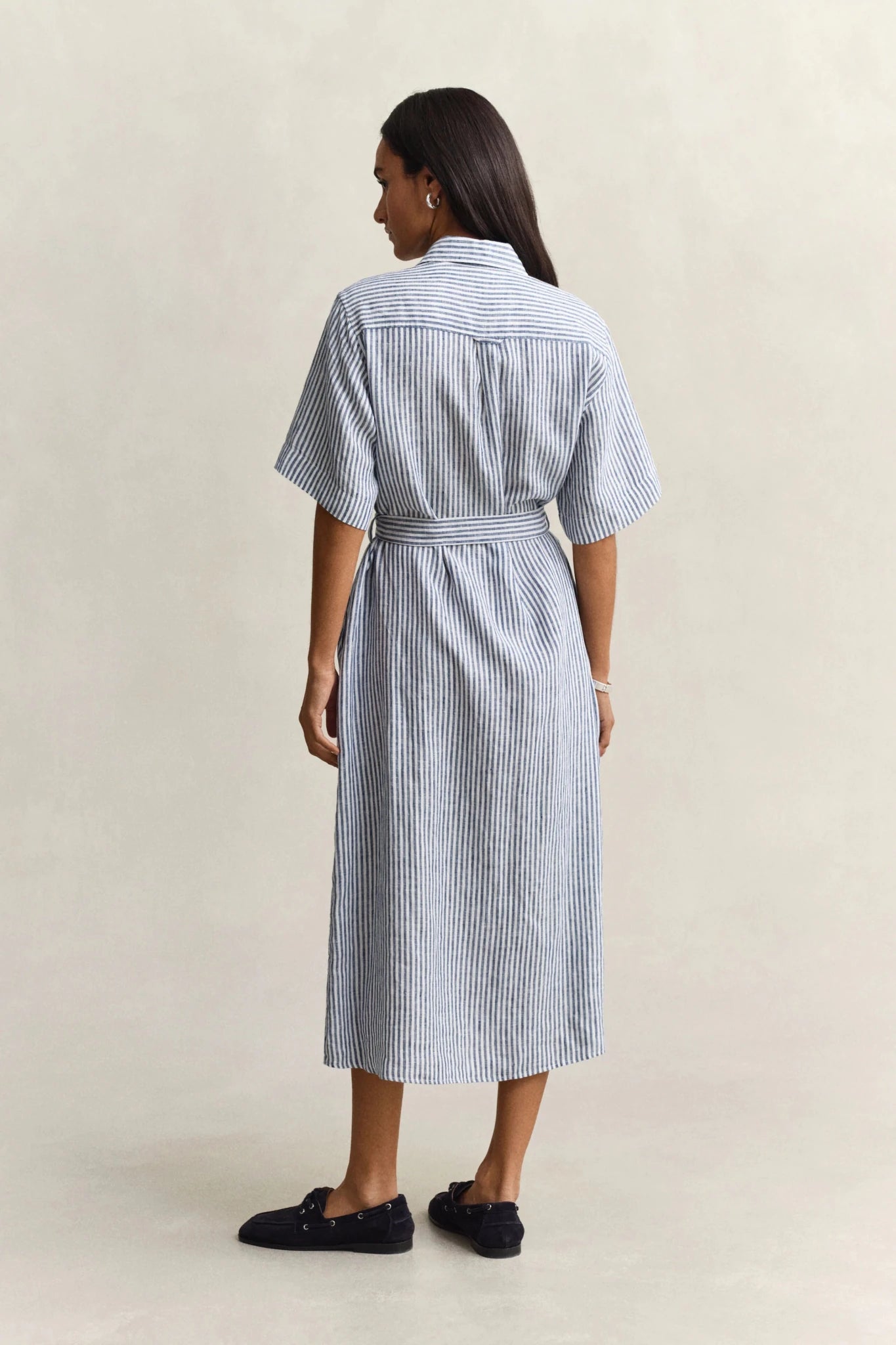 Young Ideas & Henmores - Cotton Pleated SS Shirt Dress - 433 Evening Blue - 8