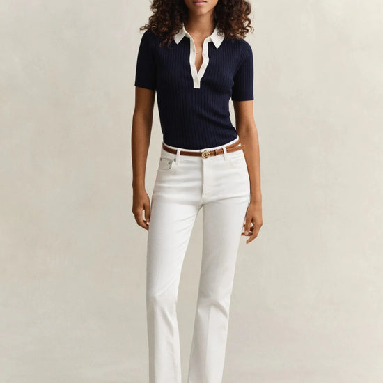 Young Ideas & Henmores - Cropped Slim Stretch Jeans - 972 Mid Blue Broken In - 26