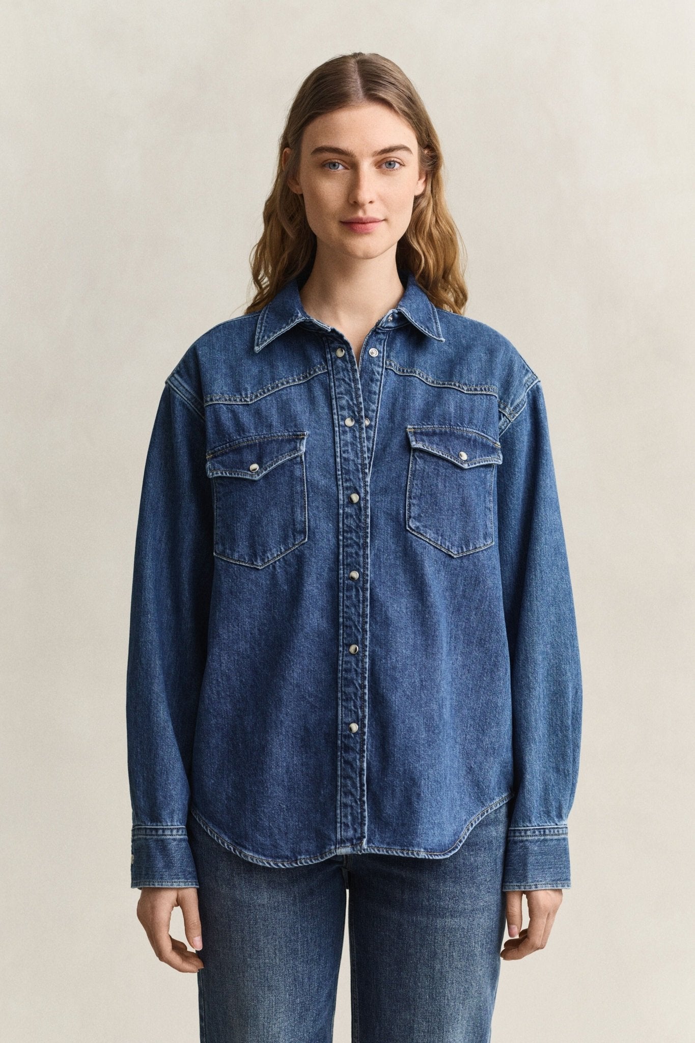 Young Ideas & Henmores -Denim Ranger Shirt -971 Mid Blue Worn In -8