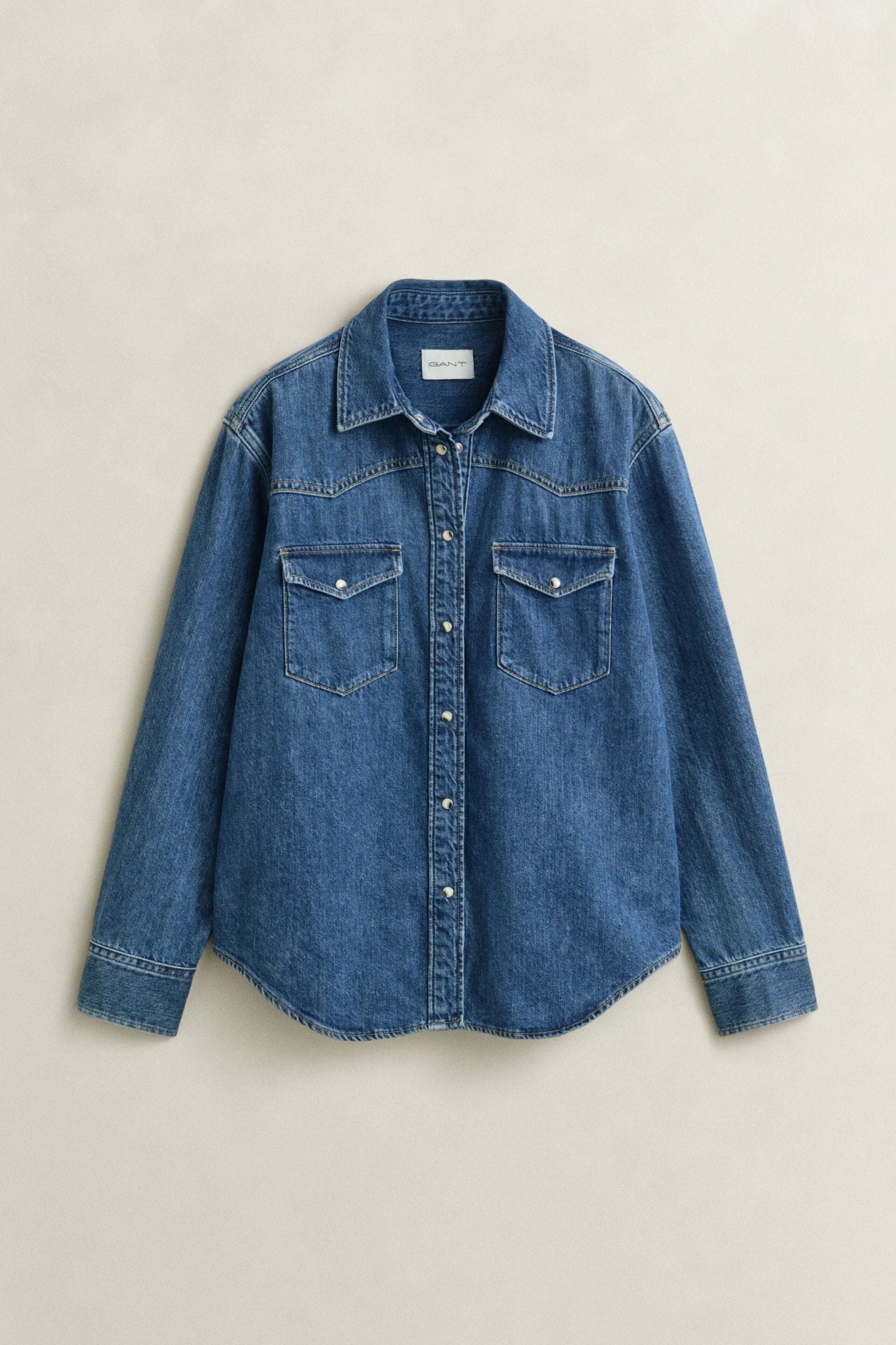 Young Ideas & Henmores -Denim Ranger Shirt -971 Mid Blue Worn In -8