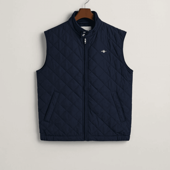 Young Ideas/Henmores - Diamond Quilted Windcheater Gilet - 433 Evening Blue - M
