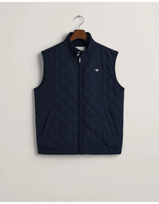 Young Ideas/Henmores - Diamond Quilted Windcheater Gilet - 433 Evening Blue - M