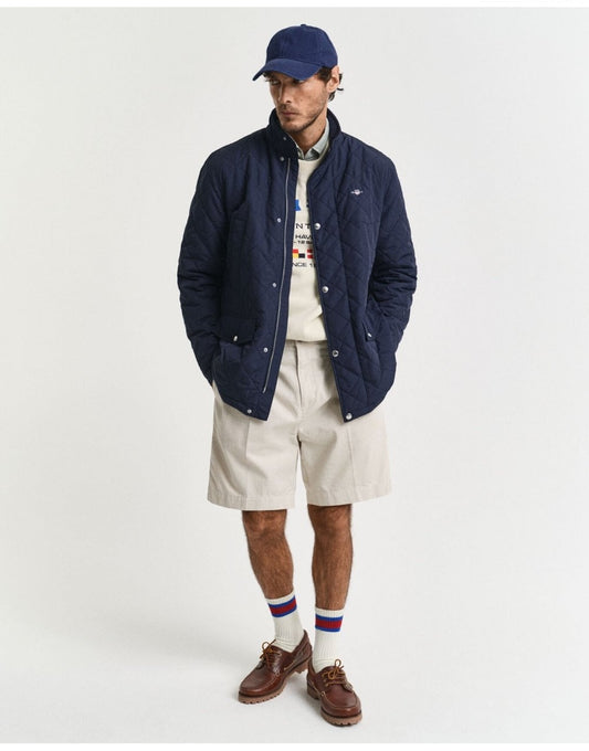 Young Ideas/Henmores - Diamond Quilted Windcheater Jacket - 433 Evening Blue - M