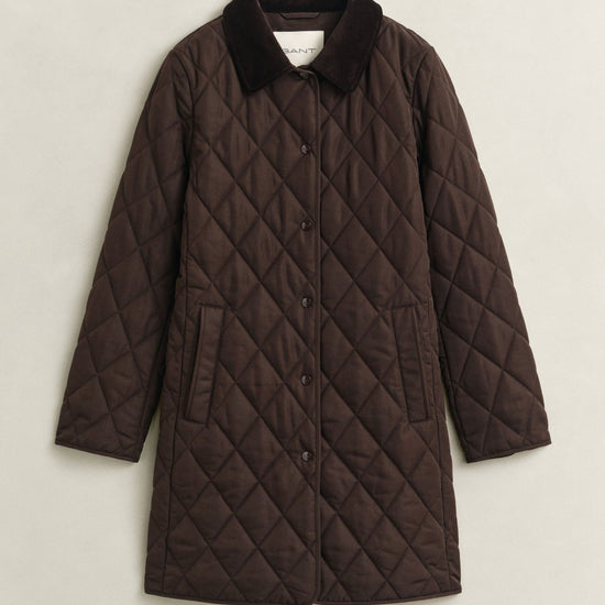 Young Ideas & Henmores -Fitted Quilted Coat -202 Deep Brown -S