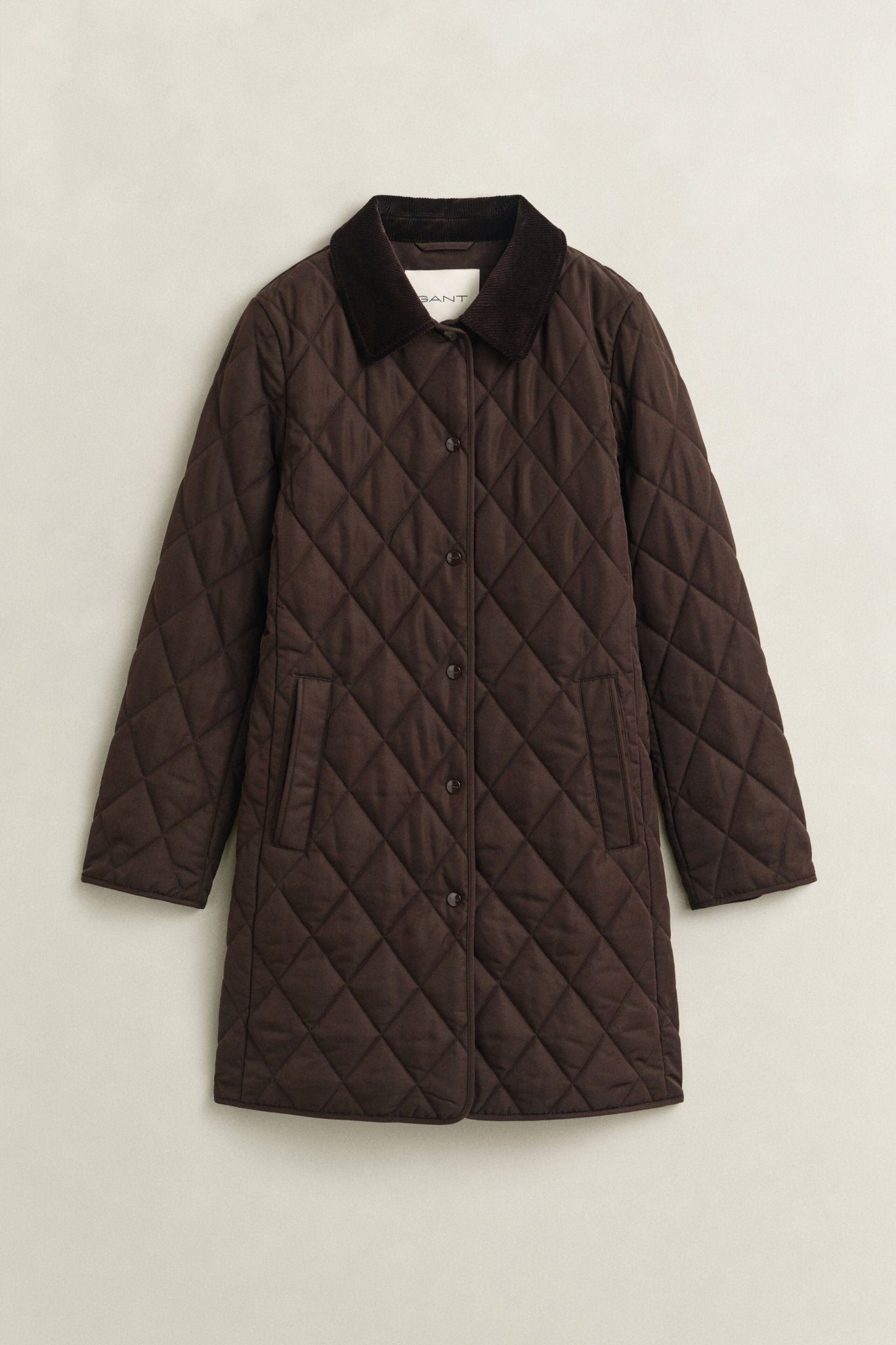 Young Ideas & Henmores -Fitted Quilted Coat -202 Deep Brown -S