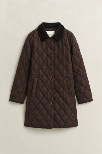 Young Ideas & Henmores -Fitted Quilted Coat -202 Deep Brown -S