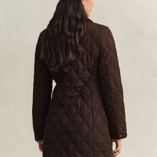 Young Ideas & Henmores -Fitted Quilted Coat -202 Deep Brown -S