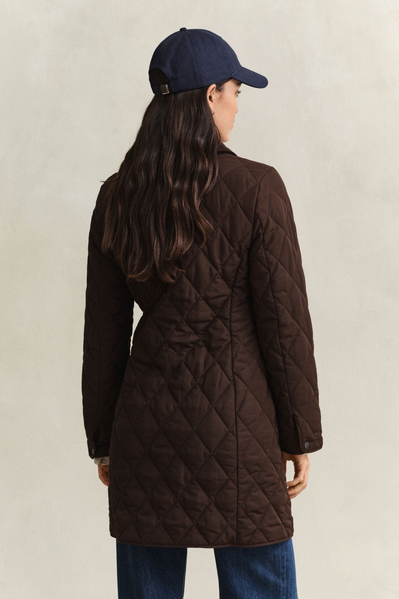 Young Ideas & Henmores -Fitted Quilted Coat -202 Deep Brown -S
