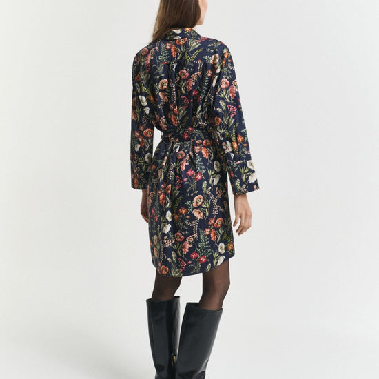 Young Ideas/Henmores - Floral Print Midi Shirt Dress - 433 Evening Blue - 10