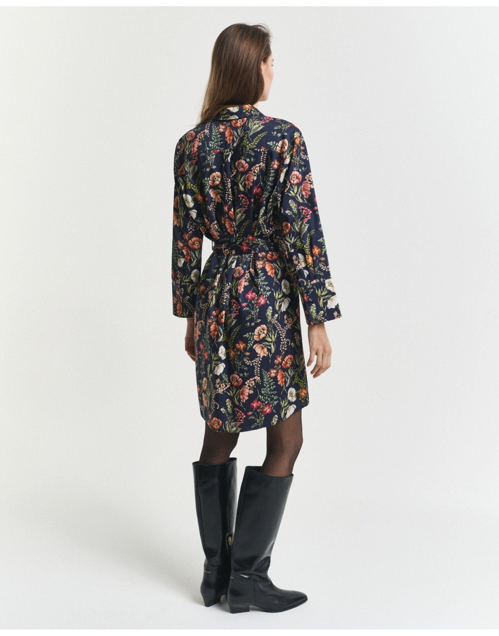 Young Ideas/Henmores - Floral Print Midi Shirt Dress - 433 Evening Blue - 10