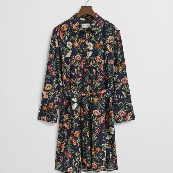 Young Ideas/Henmores - Floral Print Midi Shirt Dress - 433 Evening Blue - 10