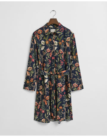 Young Ideas/Henmores - Floral Print Midi Shirt Dress - 433 Evening Blue - 10