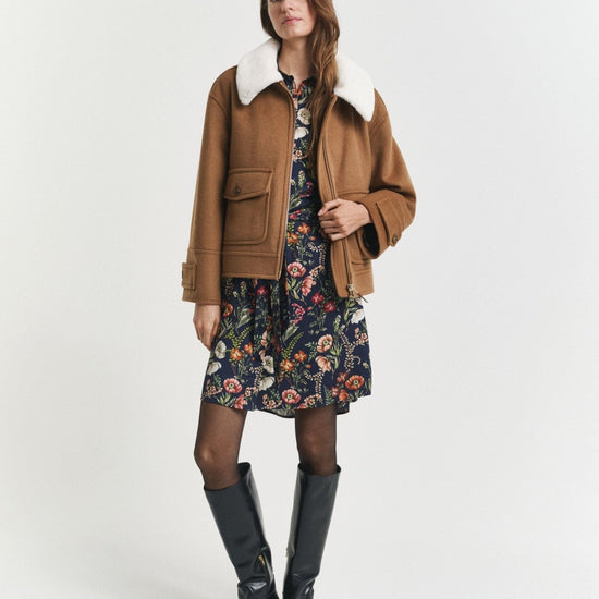 Young Ideas/Henmores - Floral Print Midi Shirt Dress - 433 Evening Blue - 10