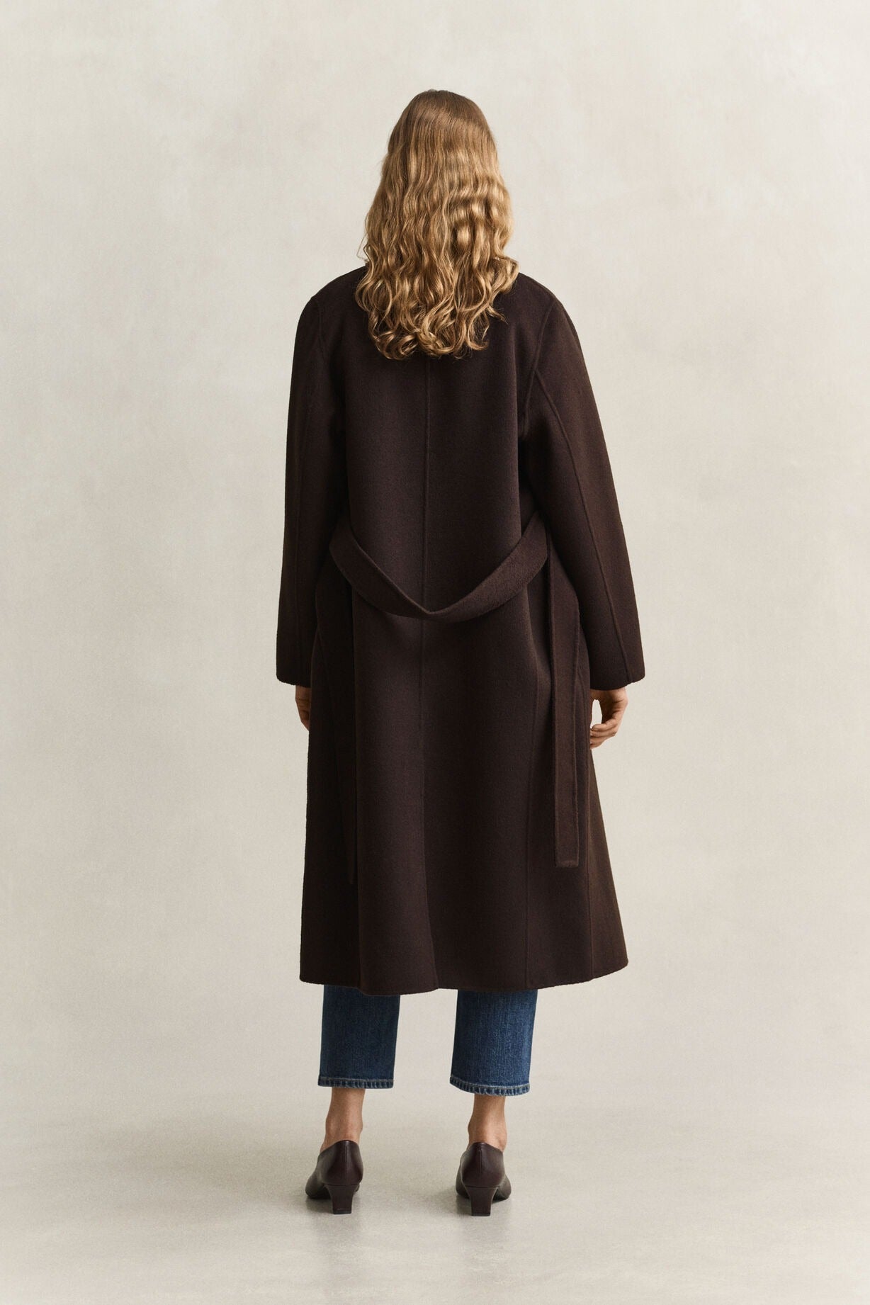 Young Ideas & Henmores -Handstitched Belted Coat -202 Deep Brown -XS