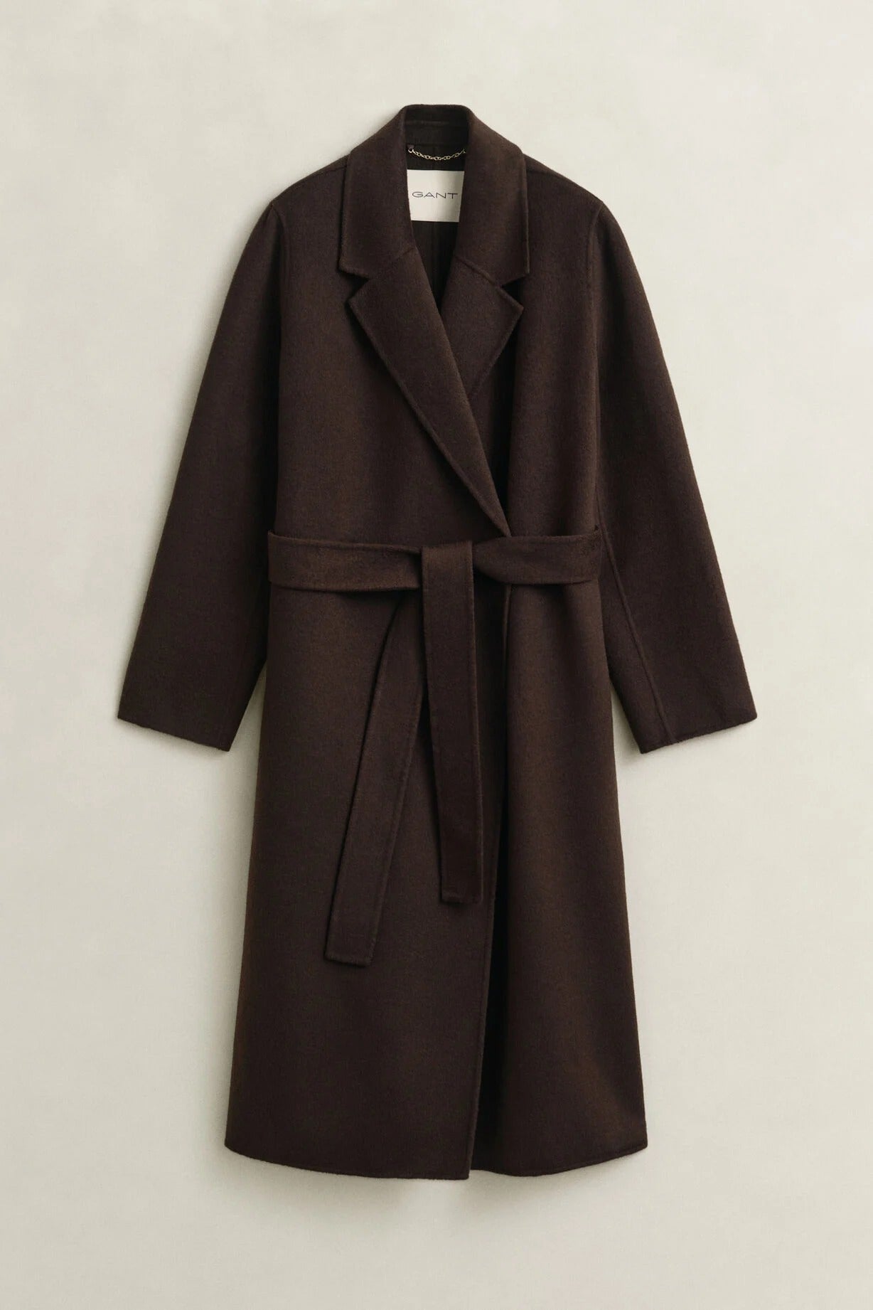 Young Ideas & Henmores -Handstitched Belted Coat -202 Deep Brown -XS
