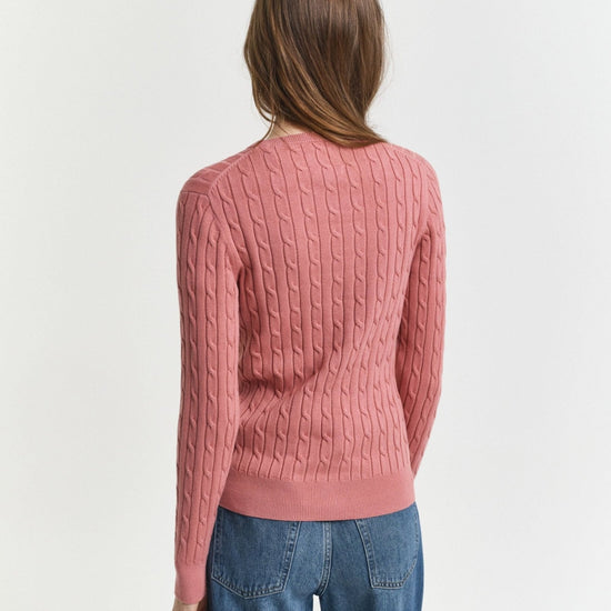 Young Ideas/Henmores - Lambswool Cable Crew Neck - 654 Faded Brick - S