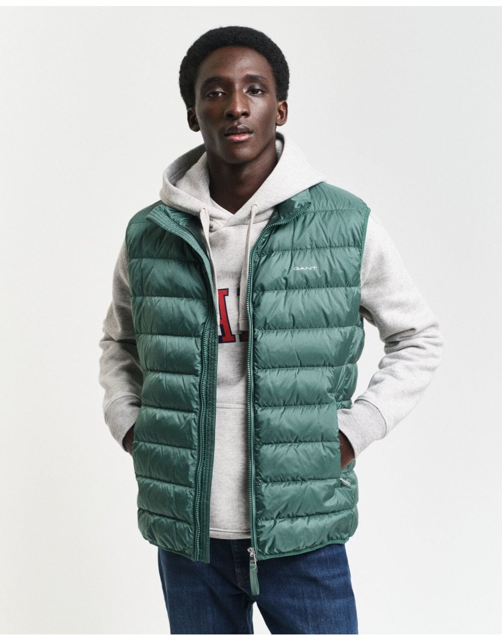 Young Ideas/Henmores - Light Down Vest - 318 Woody Green - M