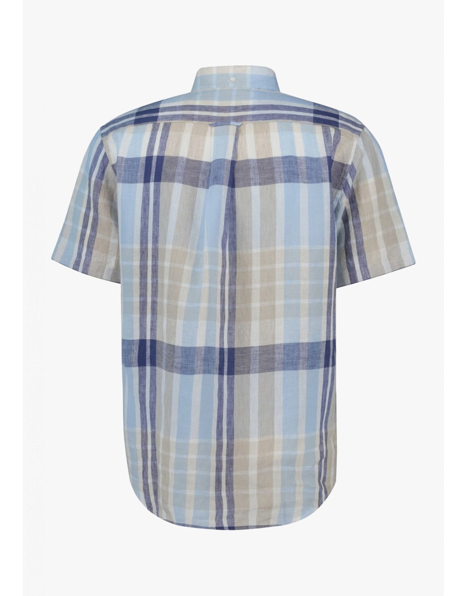 Young Ideas/Henmores - Linen Short Sleeve Madras Shirt - 277 Dry Sand - M