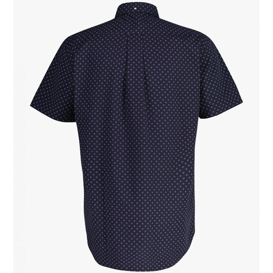 Young Ideas/Henmores - Micro Print Short Sleeve Shirt - 433 Evening Blue - M