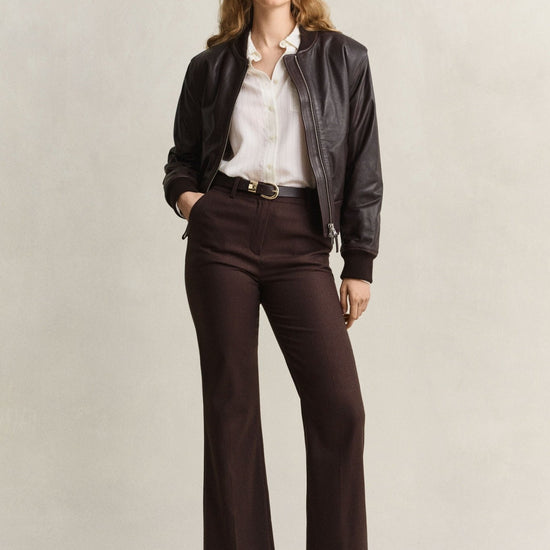Young Ideas & Henmores -Pinstripe Back Fold Detail Blouse -113 Eggshell -10