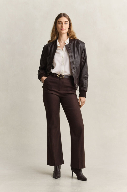 Young Ideas & Henmores -Pinstripe Back Fold Detail Blouse -113 Eggshell -10