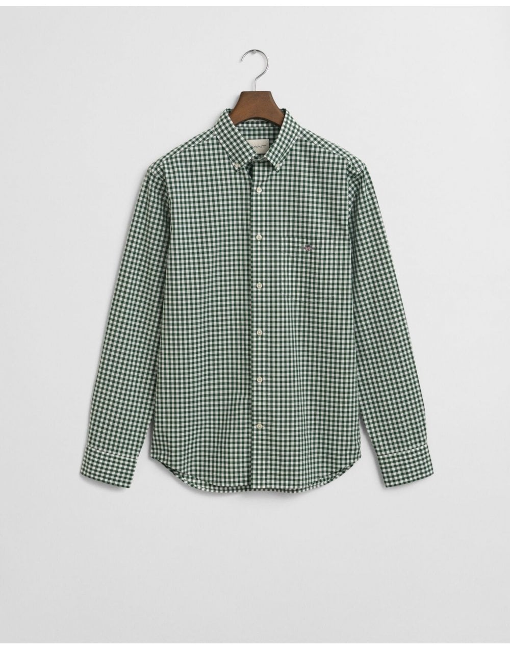 Young Ideas/Henmores - Reg Classic Poplin Gingham Shirt - 303 Moss Green - M