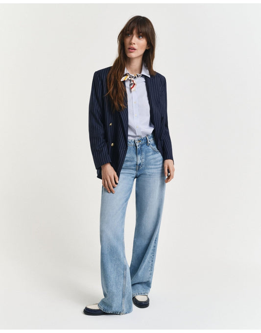 Young Ideas/Henmores - Reg Classic Poplin Striped Shirt - 419 Perfect Blue - 6