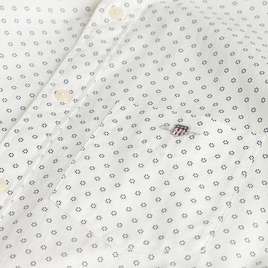 Young Ideas/Henmores - Reg Micro Print Shirt - 113 Eggshell - M