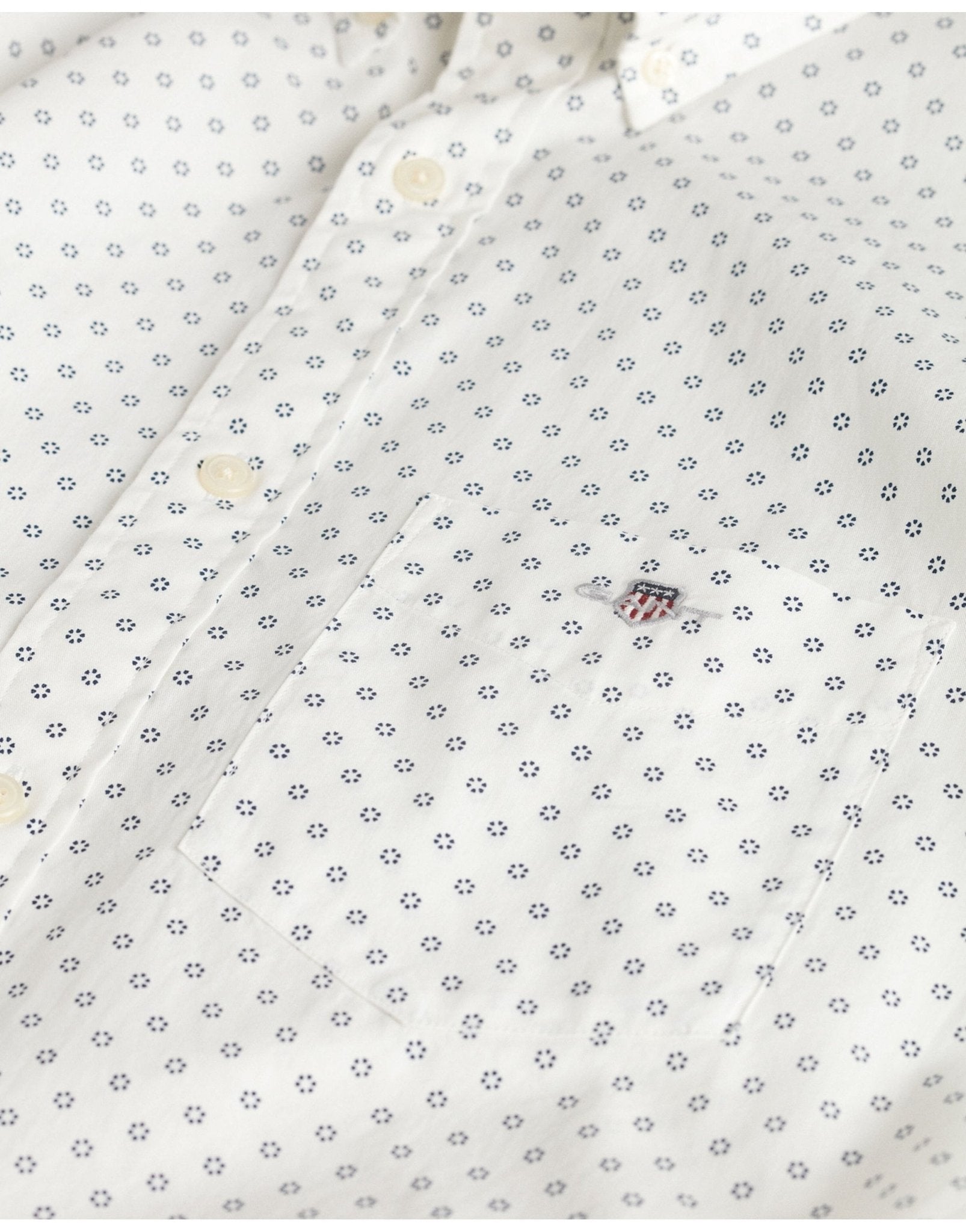 Young Ideas/Henmores - Reg Micro Print Shirt - 113 Eggshell - M