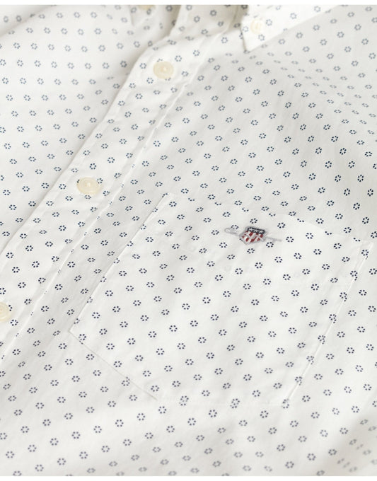 Young Ideas/Henmores - Reg Micro Print Shirt - 113 Eggshell - M