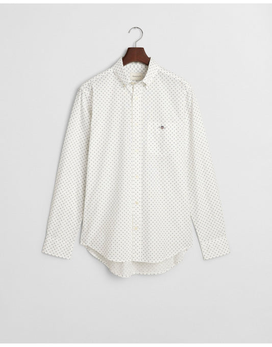 Young Ideas/Henmores - Reg Micro Print Shirt - 113 Eggshell - M