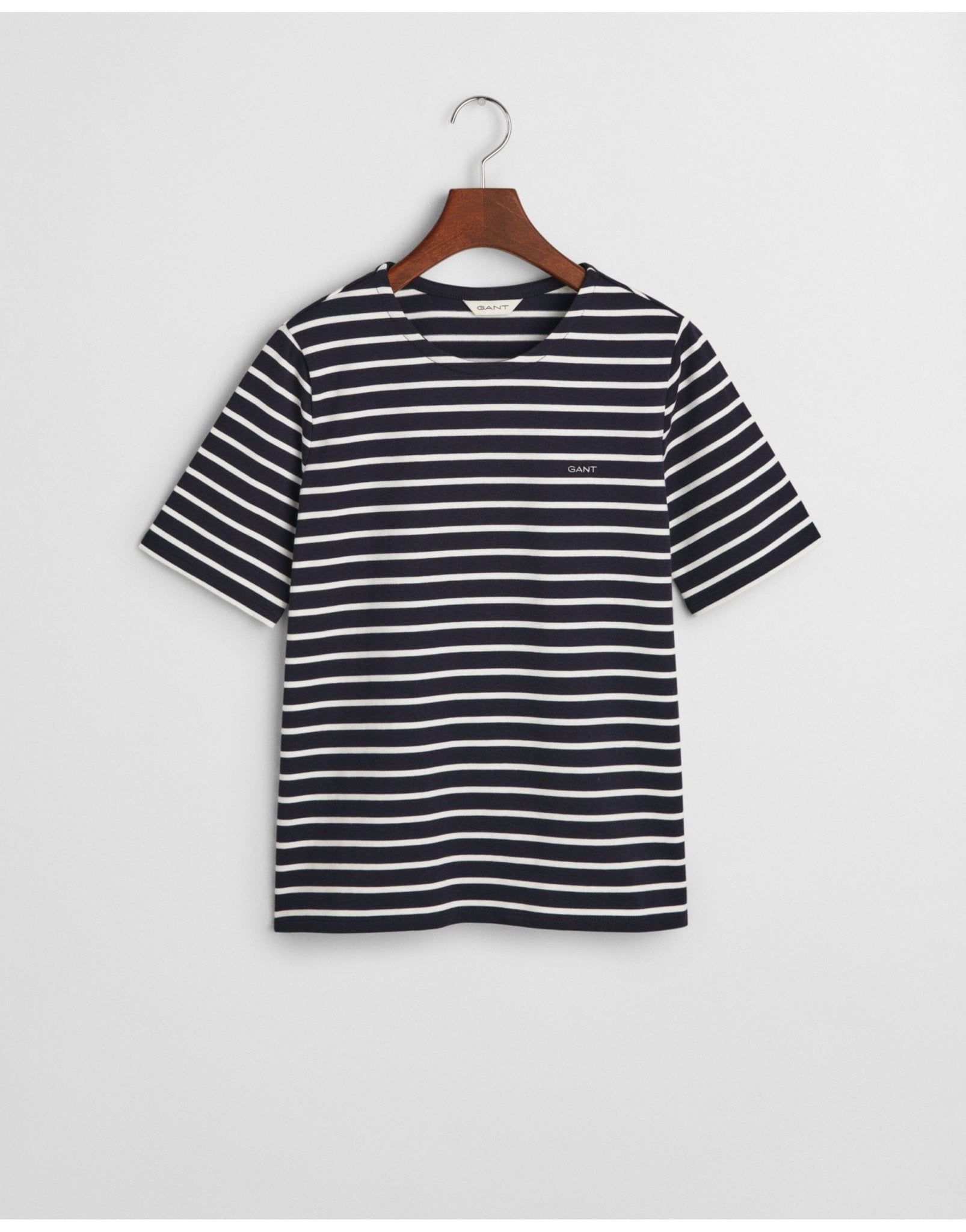 Young Ideas/Henmores - Regular Breton Crew Neck SS T-Shirt - 433 Evening Blue - S