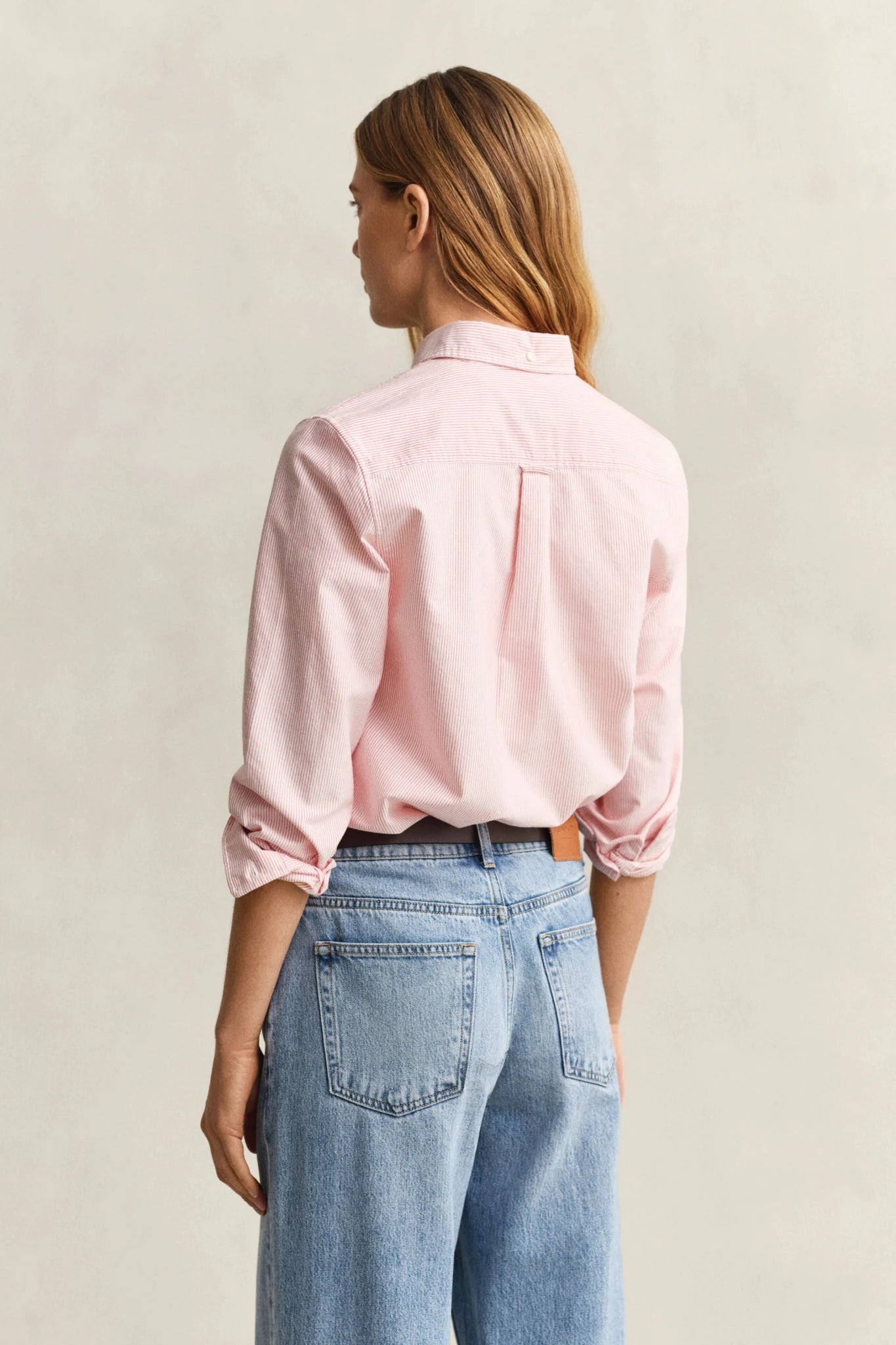 Young Ideas & Henmores - Regular Classic Oxford Striped Shirt - 647 Apricot Pink - 8