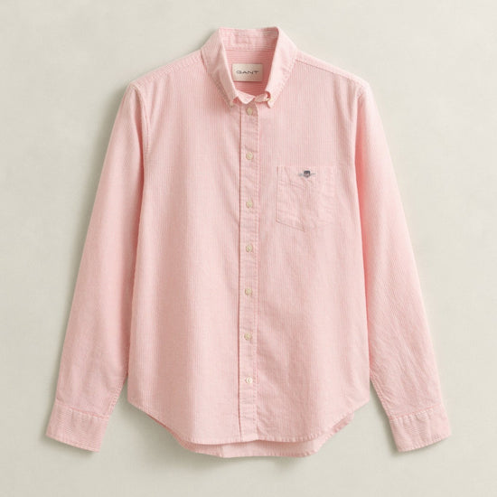 Young Ideas & Henmores - Regular Classic Oxford Striped Shirt - 647 Apricot Pink - 8