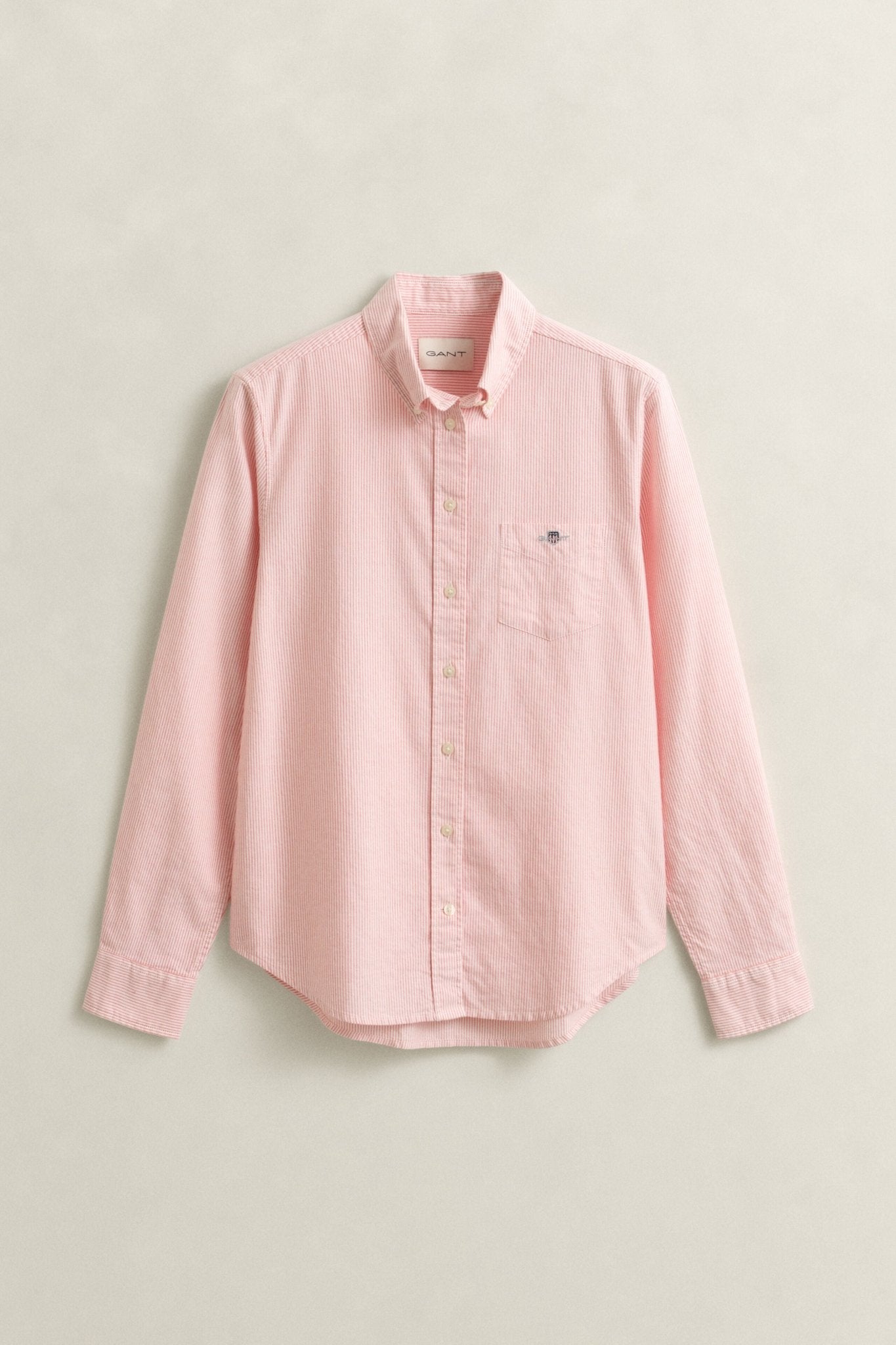 Young Ideas & Henmores - Regular Classic Oxford Striped Shirt - 647 Apricot Pink - 8