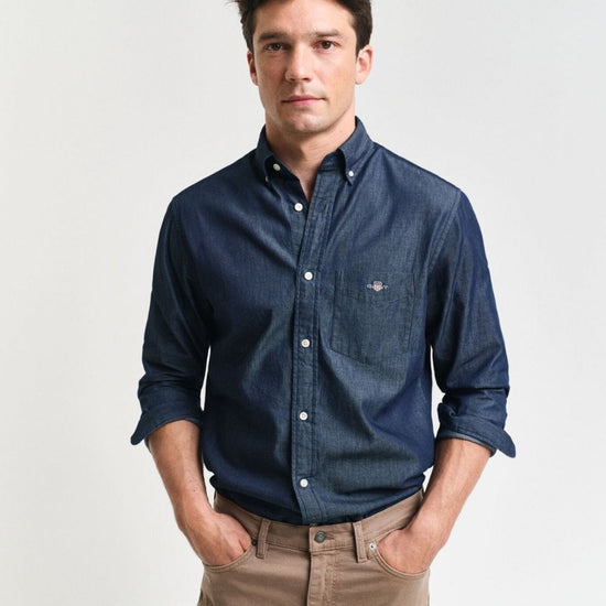 Young Ideas/Henmores - Regular Fit Shirt - 989 Dark Indigo - M