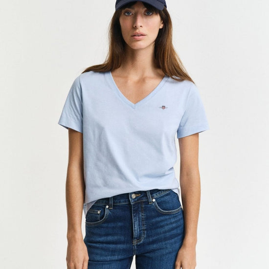 Young Ideas/Henmores - Regular Shield SS V - Neck T-Shirt - 457 Fresh Blue - S