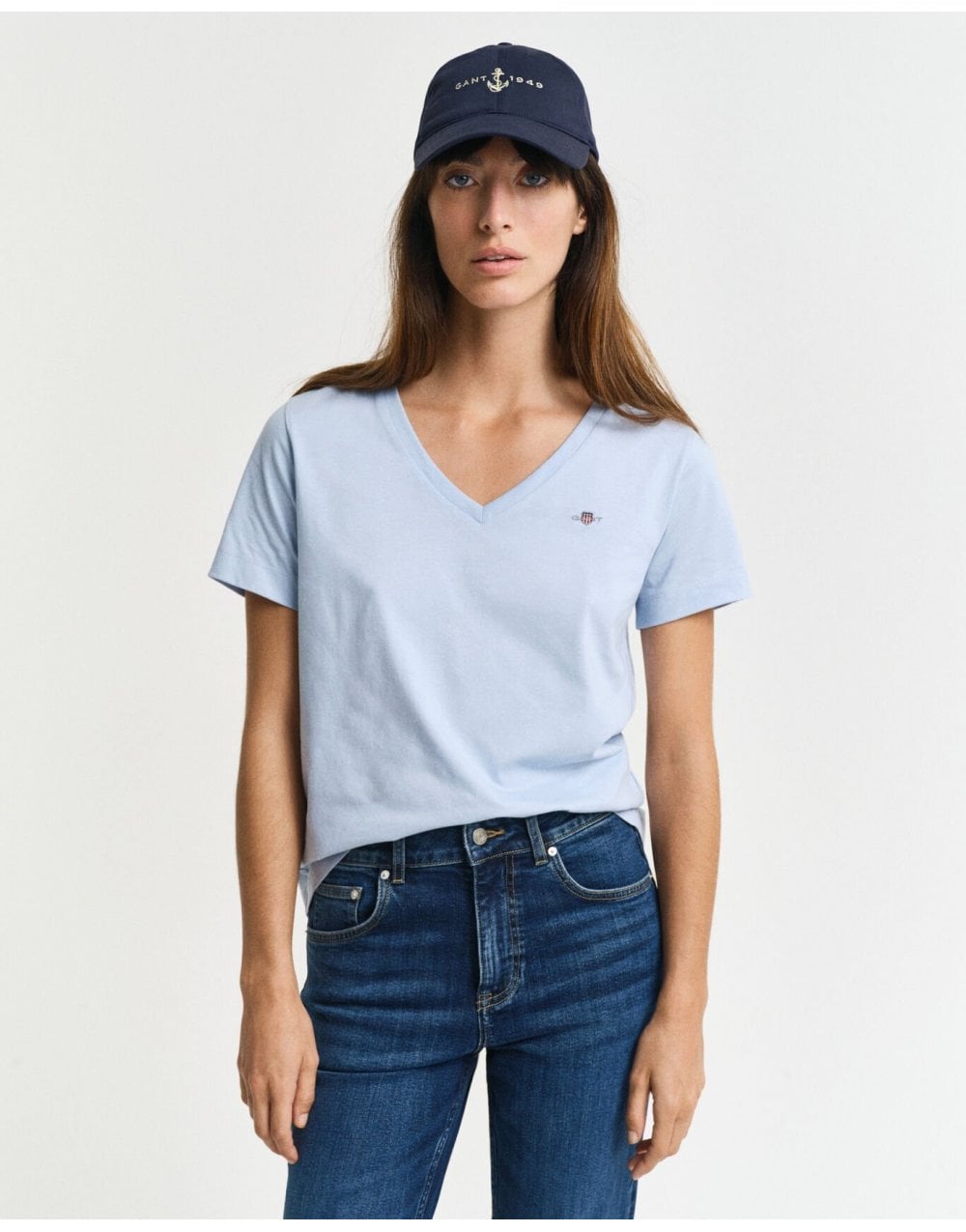 Young Ideas/Henmores - Regular Shield SS V - Neck T-Shirt - 457 Fresh Blue - S