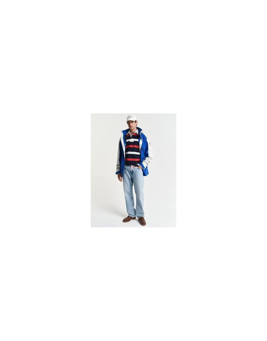 Young Ideas/Henmores - Retro Stripe Heavy Rugger - 433 Evening Blue - M