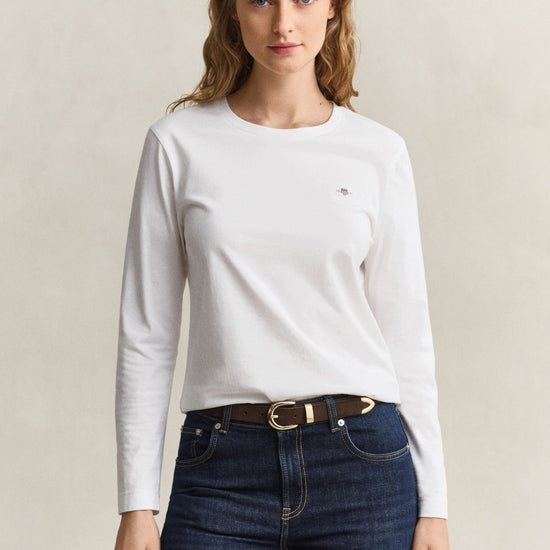 Young Ideas & Henmores -Shield Long Sleeve T-Shirt -110 White -S