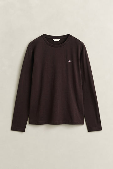 Young Ideas & Henmores -Shield Long Sleeve T-Shirt -202 Deep Brown -S