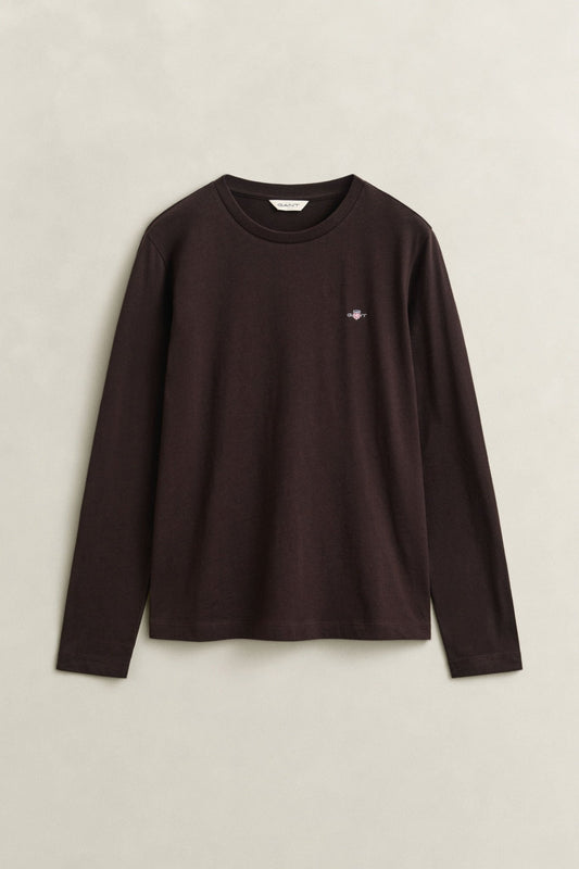 Young Ideas & Henmores -Shield Long Sleeve T-Shirt -202 Deep Brown -S