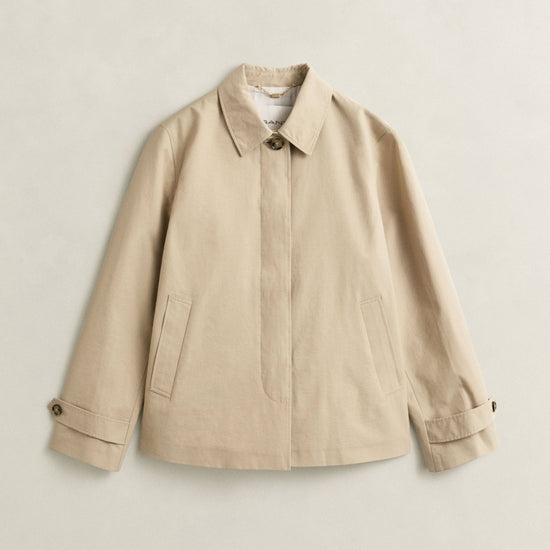 Young Ideas & Henmores - Short Cotton Blend Car Coat - 200 Oat Beige - XS
